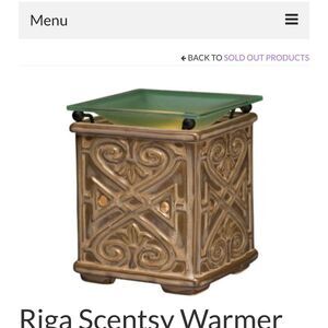 Scentsy RIGA Large Brown Ceramic Geometric Warmer